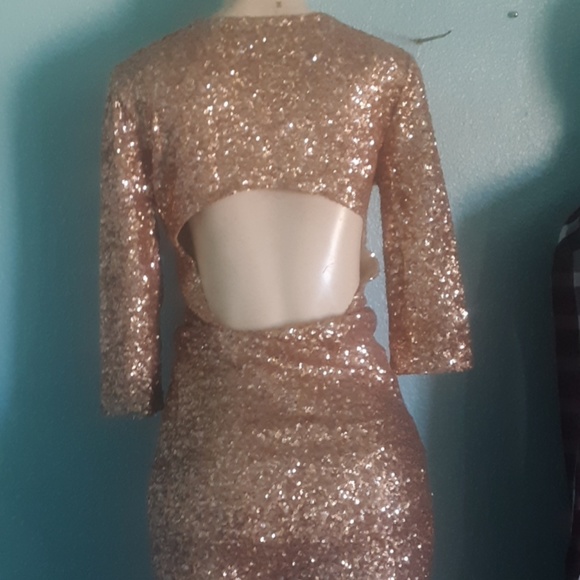 Lovers + Friends Gold Sequined Mini Dress - Picture 3 of 5